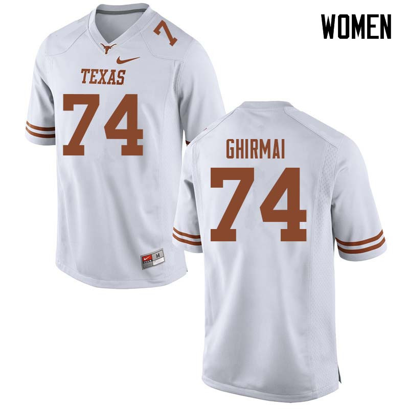 Women #74 Rafiti Ghirmai Texas Longhorns College Football Jerseys Sale-White